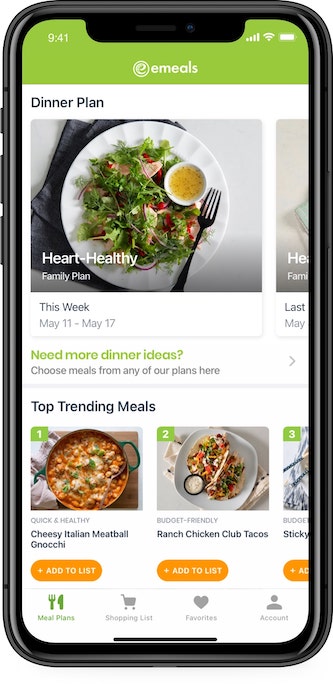 eMeals App for Heart Healthy Diets