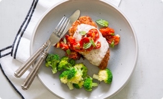 Chicken Parmigiana with Roasted Tomato Sauce