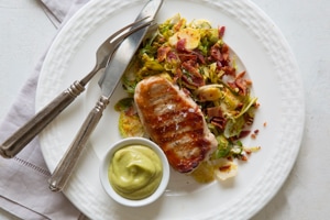 Grilled Pork Chops with Creamy Avocado Sauce