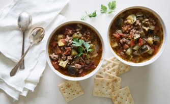 Fire-Roasted Tomato Soup with Grilled Pimiento Cheese Sandwiches