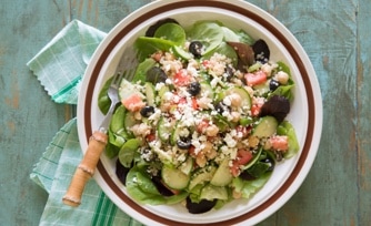 Greek Quinoa Salad with French Bread Toasts