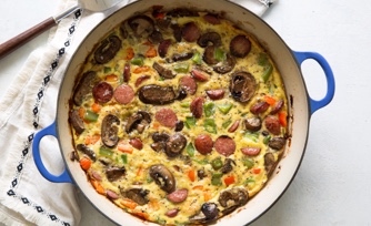 Smoky Sausage-Vegetable Egg Bake