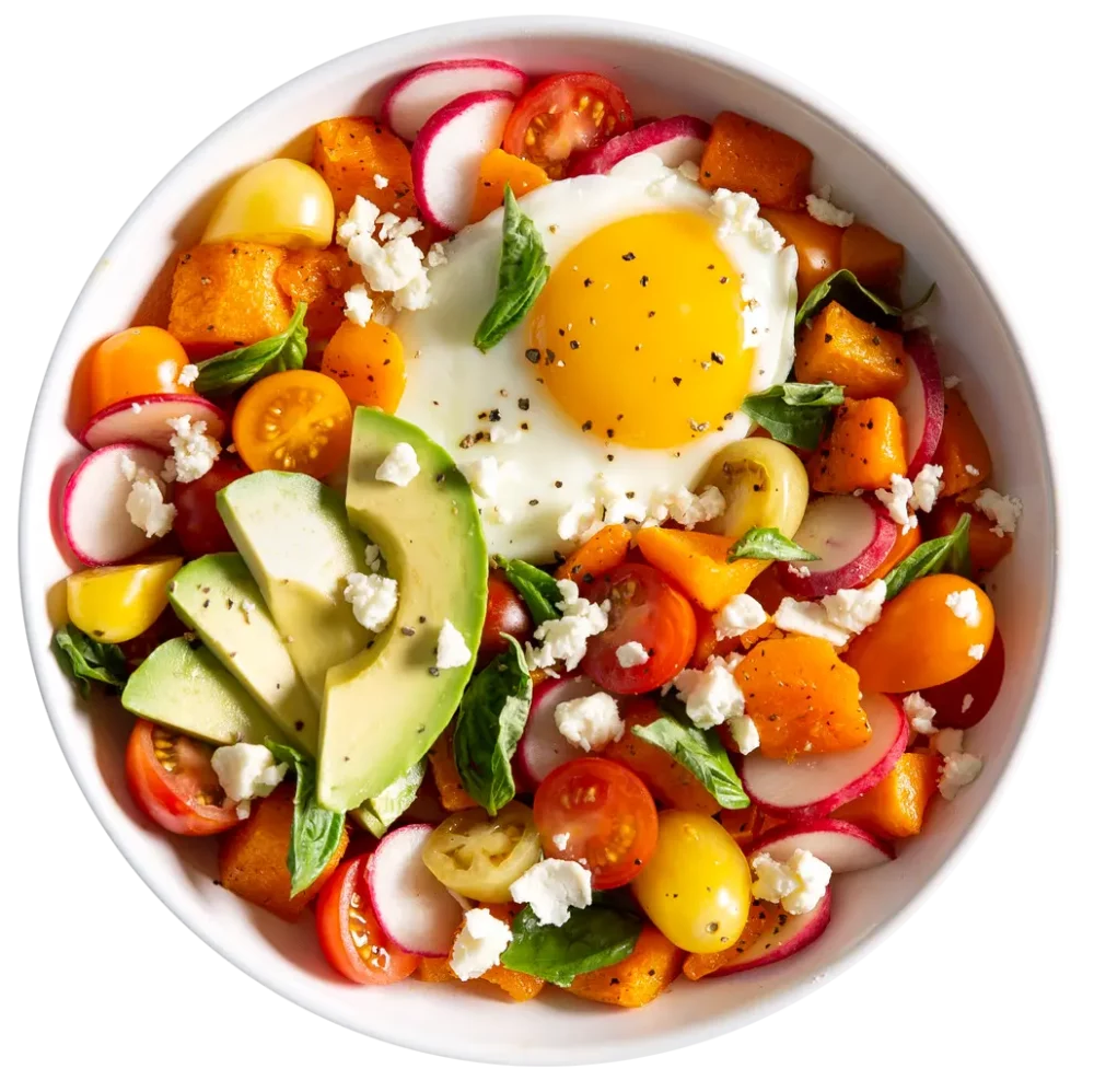 Showing the Farmer's Market Breakfast Bowls recipe from emeals quick and healthy meal planner