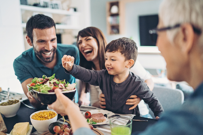 Family meal plan being prepared on a kitchen counter